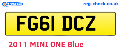 FG61DCZ are the vehicle registration plates.