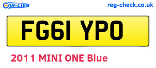 FG61YPO are the vehicle registration plates.