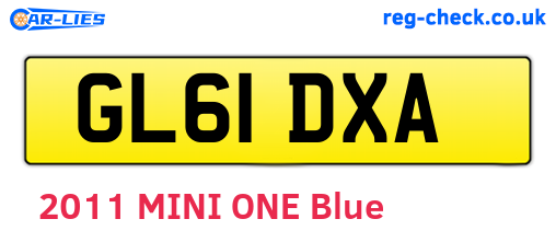 GL61DXA are the vehicle registration plates.