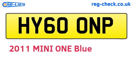 HY60ONP are the vehicle registration plates.