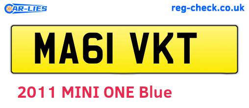 MA61VKT are the vehicle registration plates.
