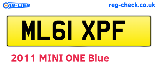 ML61XPF are the vehicle registration plates.