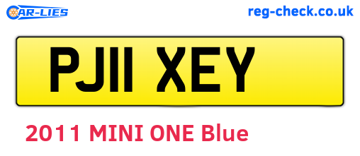PJ11XEY are the vehicle registration plates.