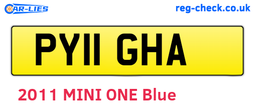 PY11GHA are the vehicle registration plates.