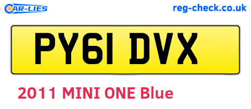 PY61DVX are the vehicle registration plates.