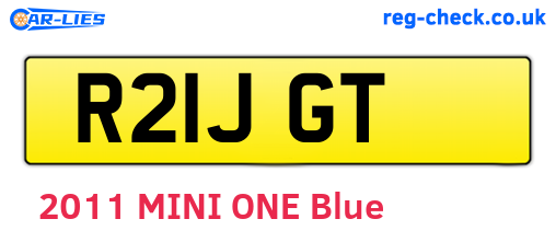 R21JGT are the vehicle registration plates.