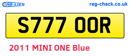 S777OOR are the vehicle registration plates.