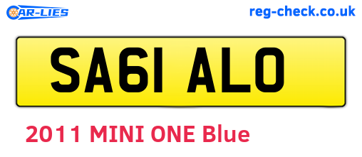 SA61ALO are the vehicle registration plates.