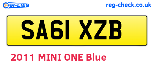 SA61XZB are the vehicle registration plates.