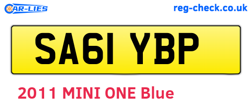 SA61YBP are the vehicle registration plates.
