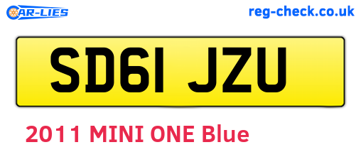 SD61JZU are the vehicle registration plates.