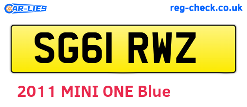 SG61RWZ are the vehicle registration plates.