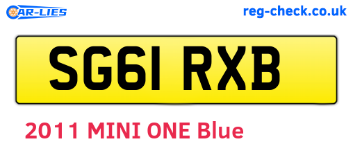 SG61RXB are the vehicle registration plates.