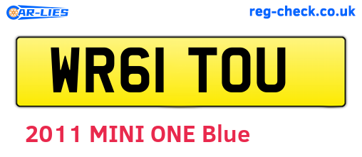 WR61TOU are the vehicle registration plates.