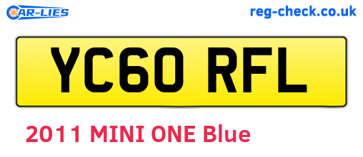 YC60RFL are the vehicle registration plates.