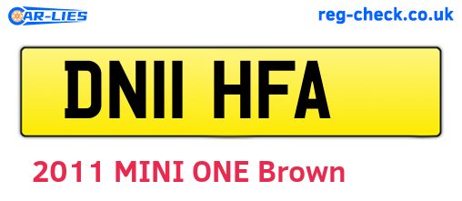 DN11HFA are the vehicle registration plates.