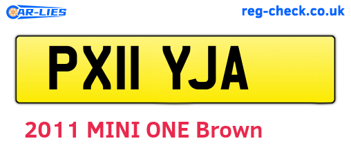 PX11YJA are the vehicle registration plates.