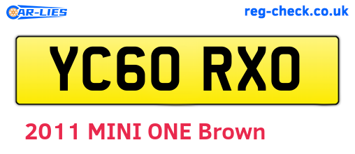 YC60RXO are the vehicle registration plates.