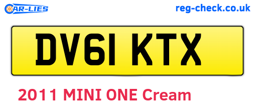 DV61KTX are the vehicle registration plates.