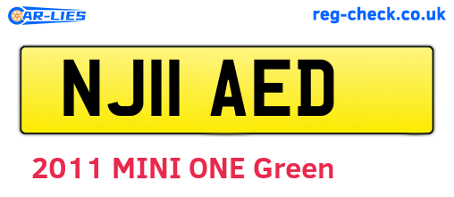 NJ11AED are the vehicle registration plates.