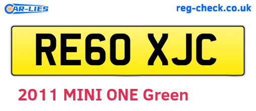 RE60XJC are the vehicle registration plates.