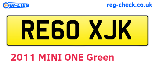 RE60XJK are the vehicle registration plates.