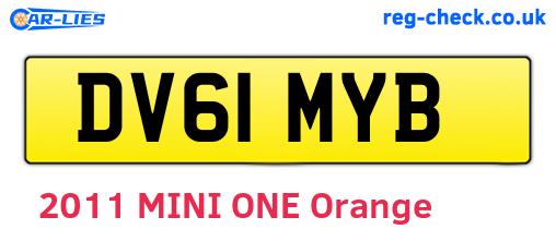 DV61MYB are the vehicle registration plates.