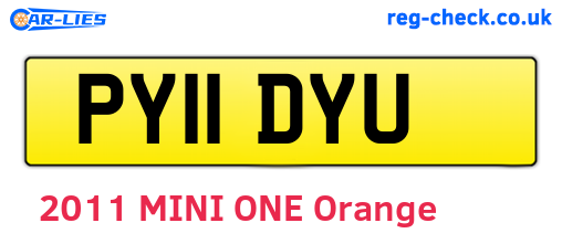 PY11DYU are the vehicle registration plates.
