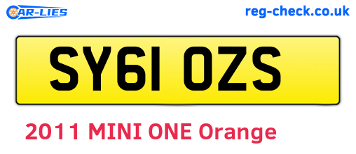 SY61OZS are the vehicle registration plates.
