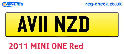 AV11NZD are the vehicle registration plates.