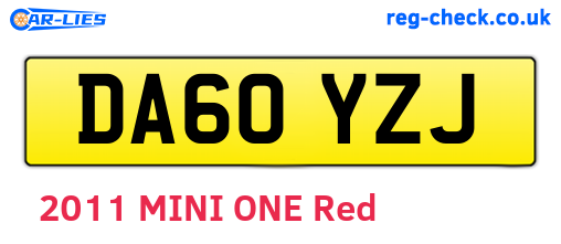 DA60YZJ are the vehicle registration plates.