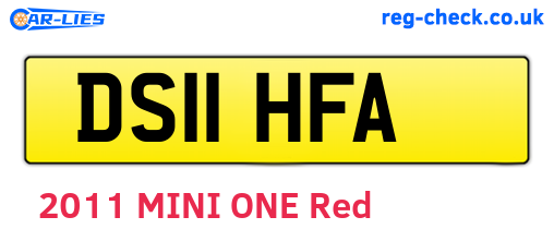 DS11HFA are the vehicle registration plates.