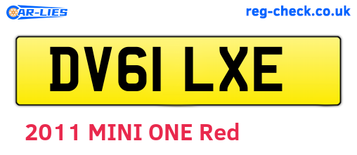 DV61LXE are the vehicle registration plates.