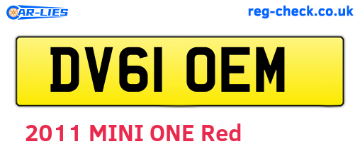 DV61OEM are the vehicle registration plates.
