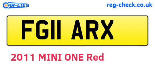 FG11ARX are the vehicle registration plates.
