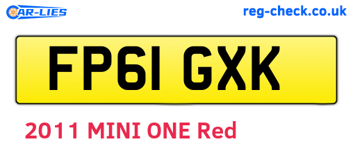 FP61GXK are the vehicle registration plates.