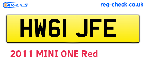 HW61JFE are the vehicle registration plates.