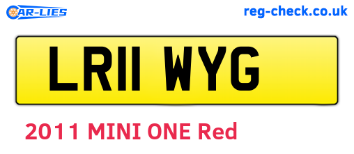 LR11WYG are the vehicle registration plates.