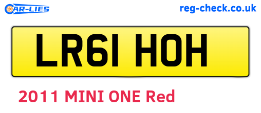 LR61HOH are the vehicle registration plates.