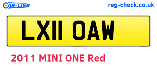 LX11OAW are the vehicle registration plates.