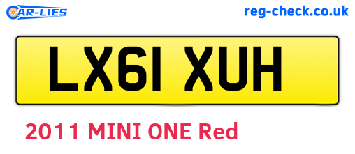 LX61XUH are the vehicle registration plates.