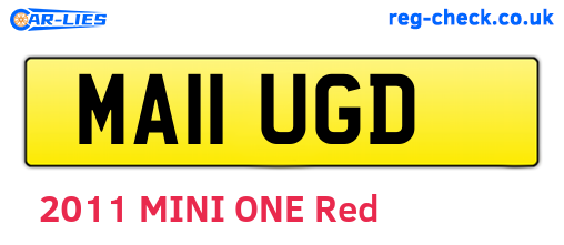 MA11UGD are the vehicle registration plates.