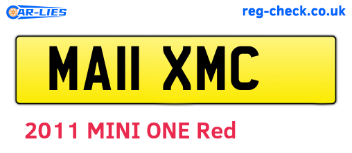 MA11XMC are the vehicle registration plates.