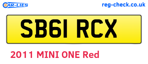SB61RCX are the vehicle registration plates.