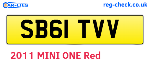 SB61TVV are the vehicle registration plates.