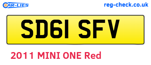 SD61SFV are the vehicle registration plates.
