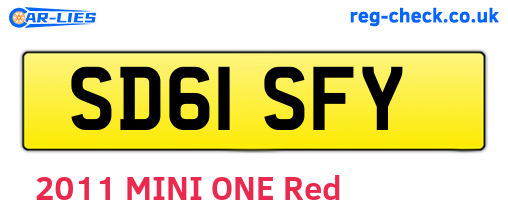 SD61SFY are the vehicle registration plates.