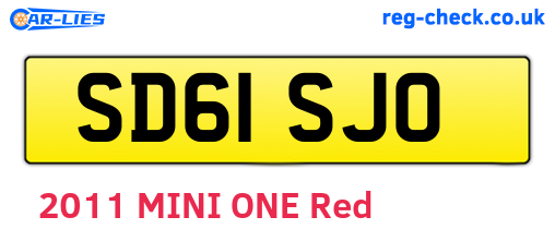 SD61SJO are the vehicle registration plates.