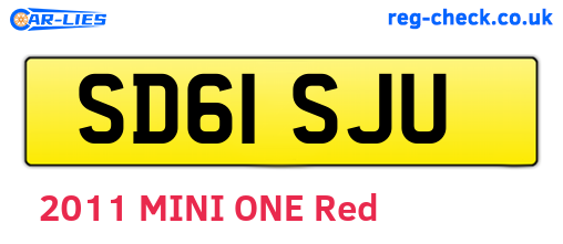 SD61SJU are the vehicle registration plates.