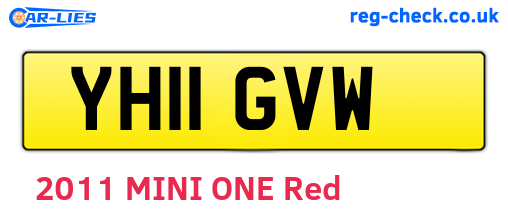 YH11GVW are the vehicle registration plates.